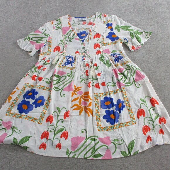 HeyChic Calantha Multicolour Floral Mini Dress Womens AU 12 US 8 Printed NWT - Picture 2 of 11